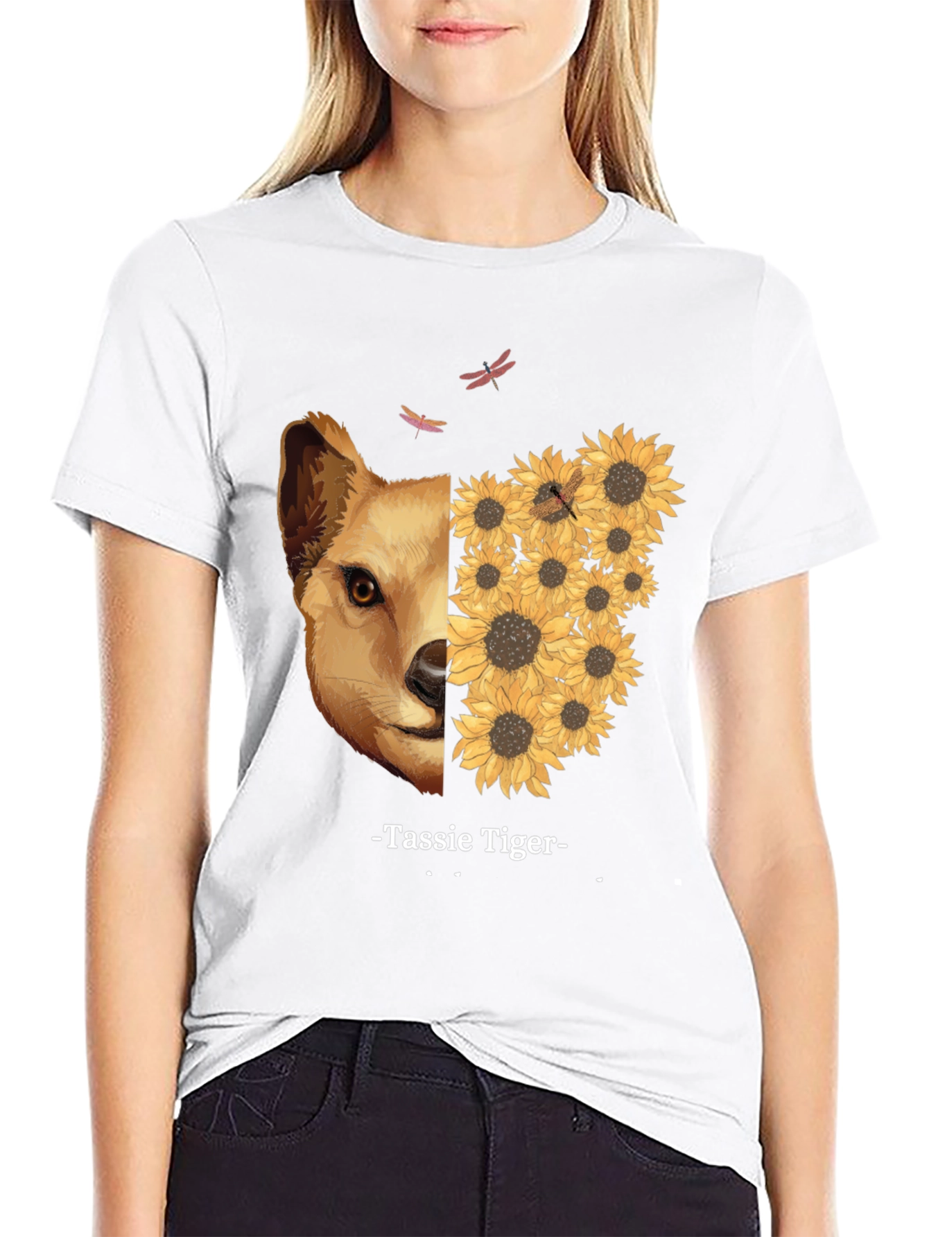 Tassie Tiger Sunflower Graphic Tee