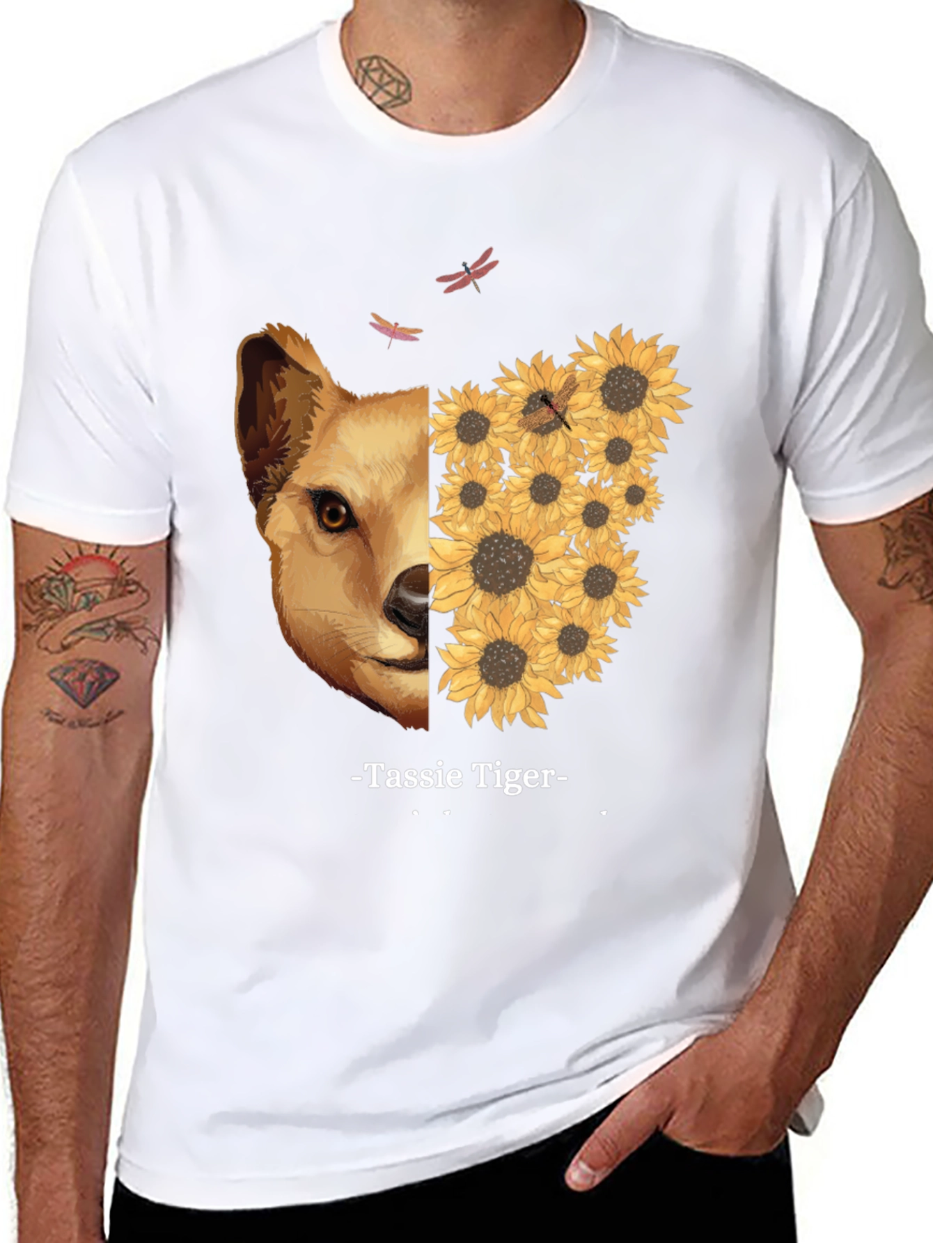 Tassie Tiger Sunflower Graphic Tee