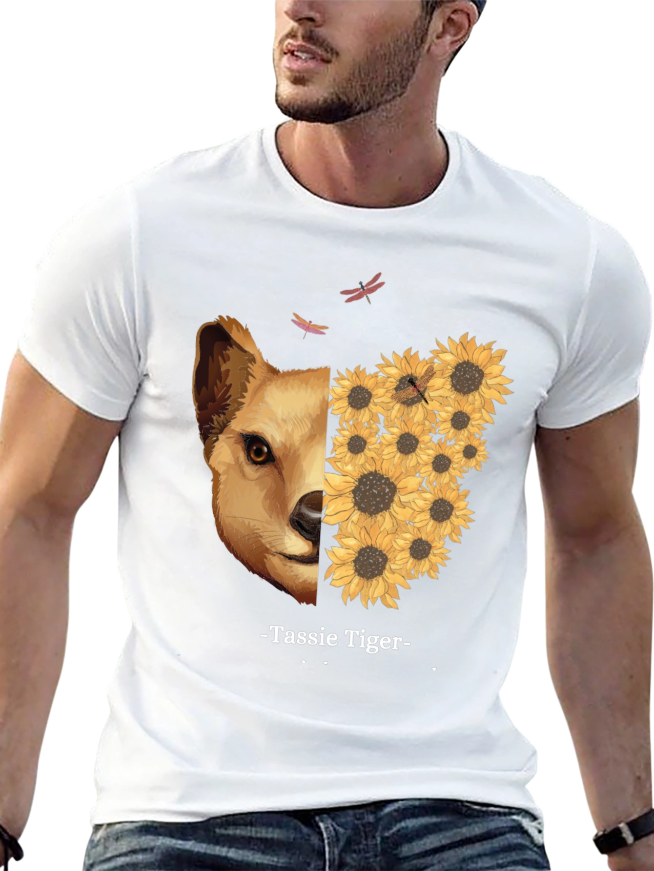 Tassie Tiger Sunflower Graphic Tee