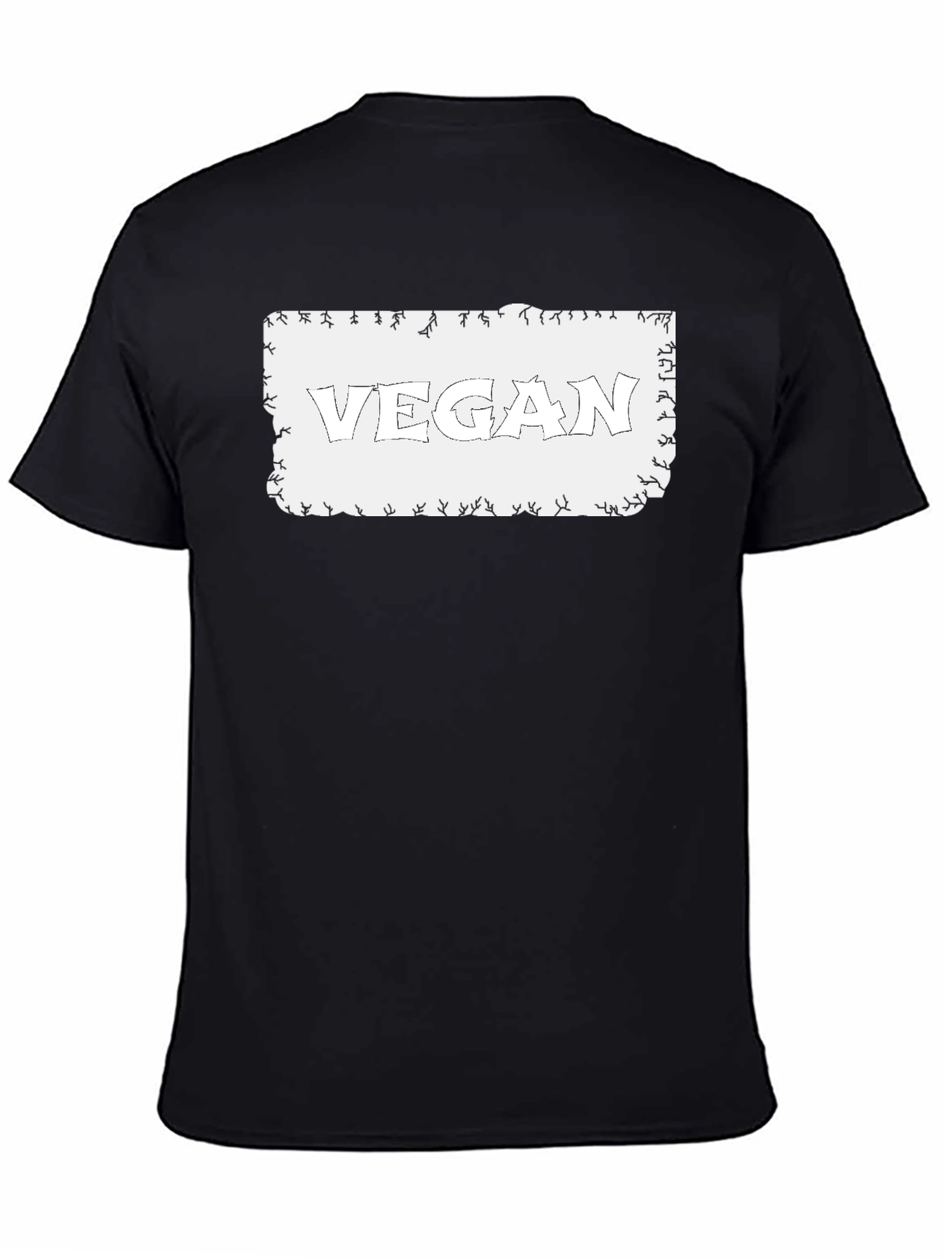 Vegan Graphic Tee - Black Cotton Casual Shirt