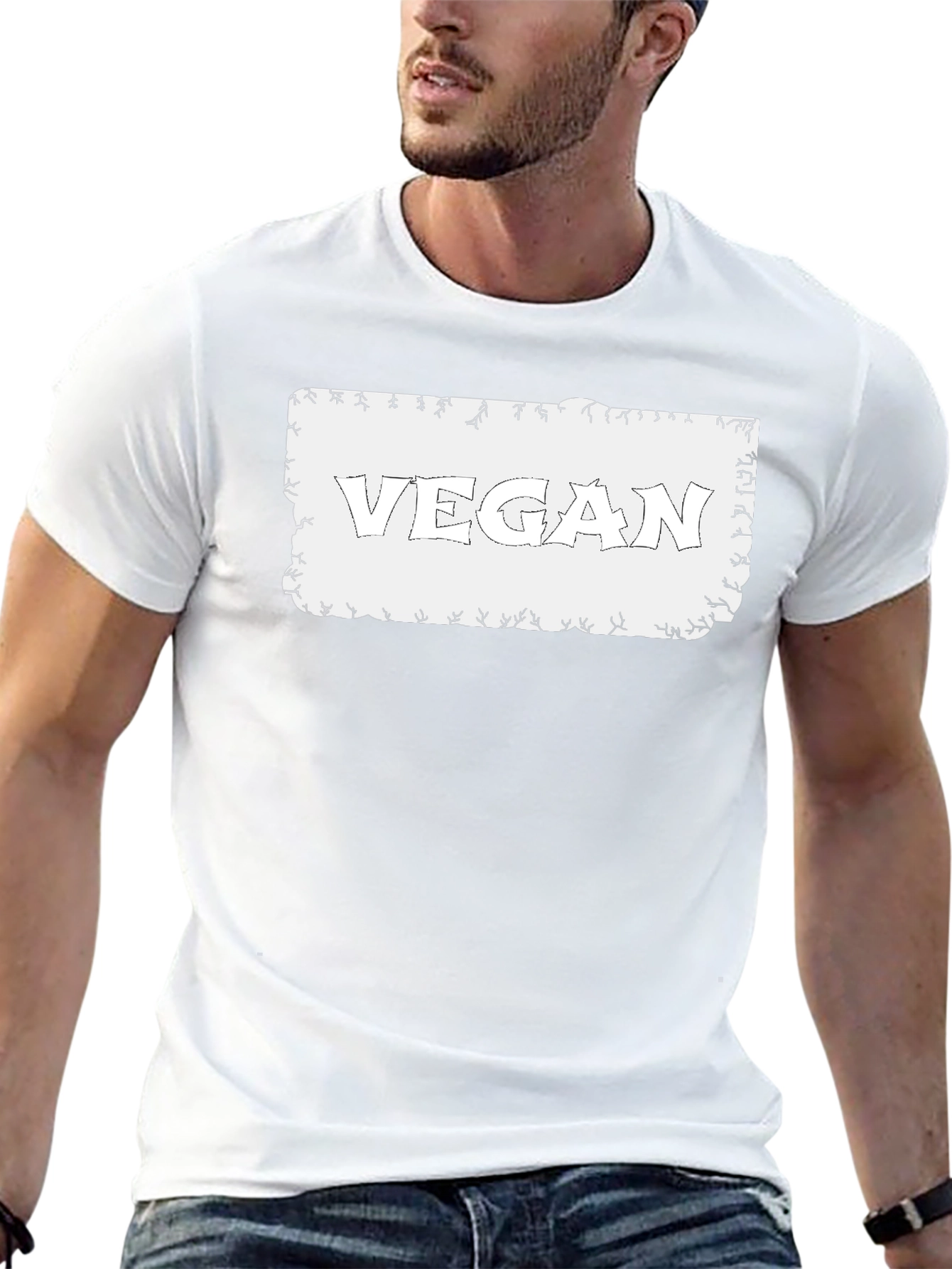 Vegan Graphic Tee - Black Cotton Casual Shirt