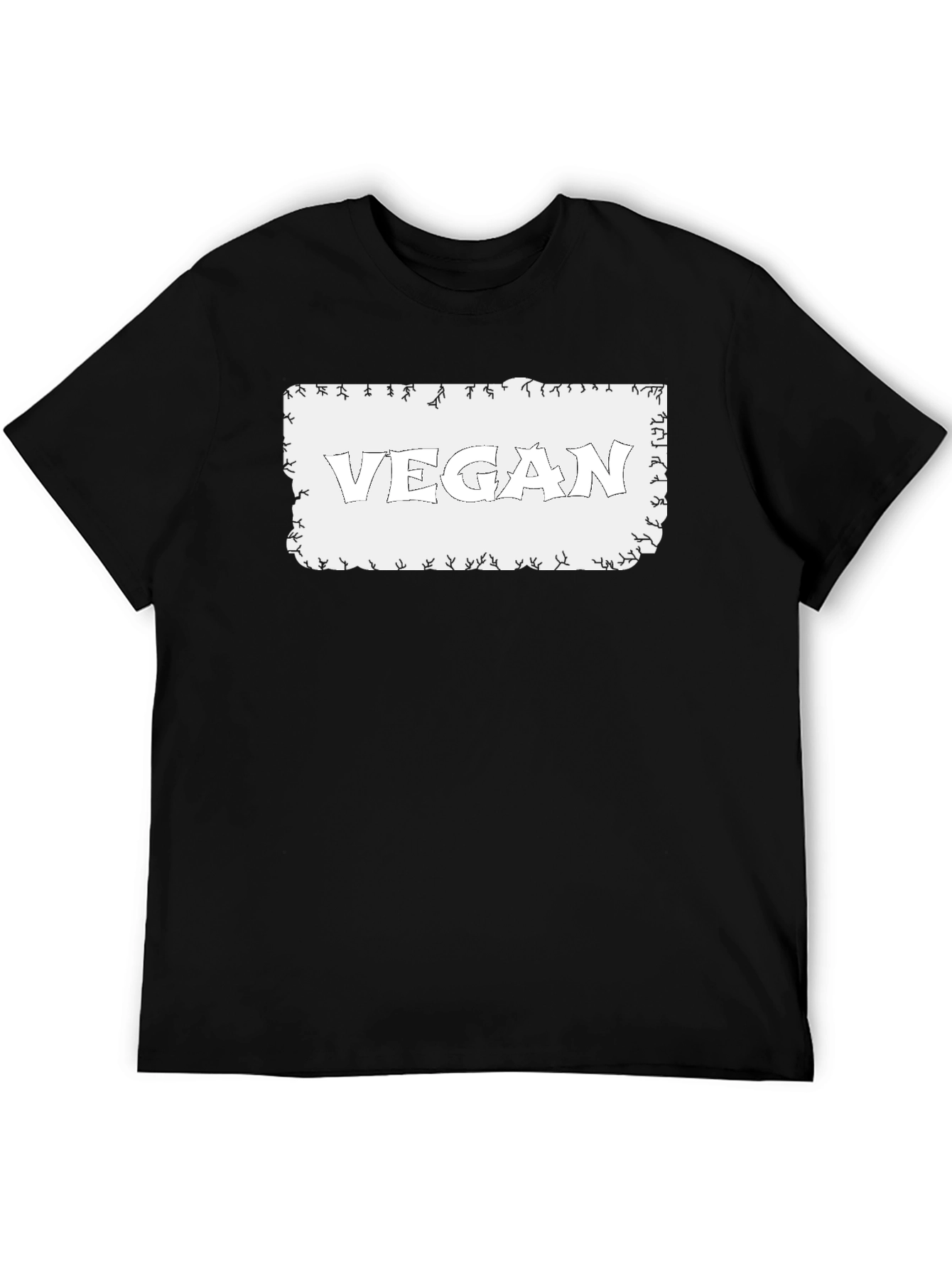 Vegan Graphic Tee - Black Cotton Casual Shirt