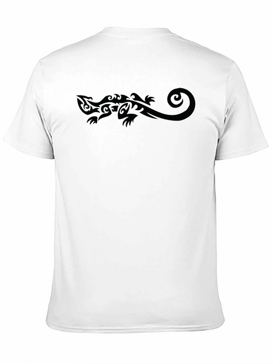 Tribal Gecko Graphic Black T-Shirt