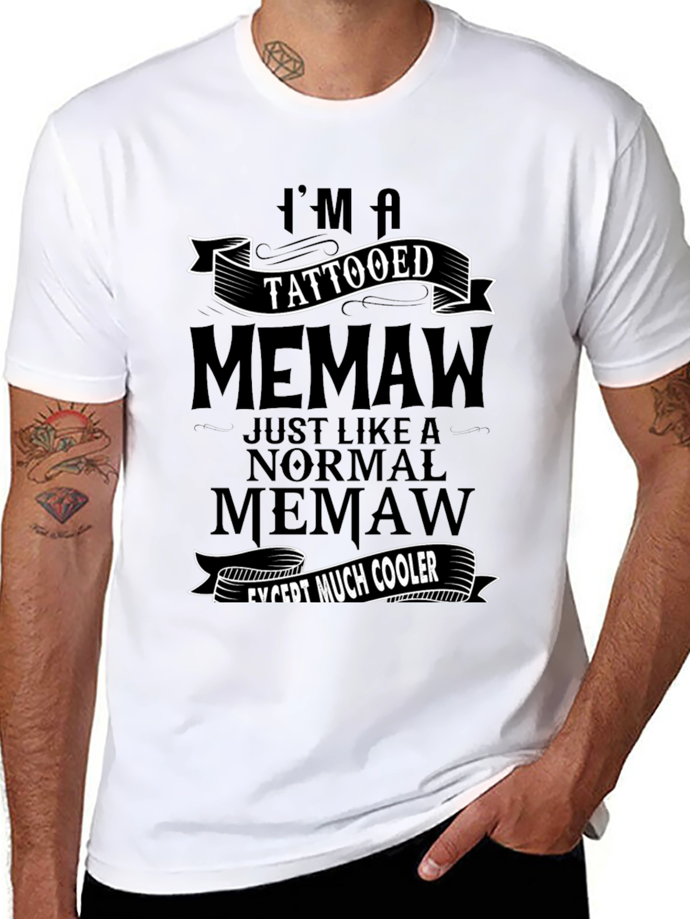 Tattooed Memaw Graphic Tee - Cool Grandma Shirt