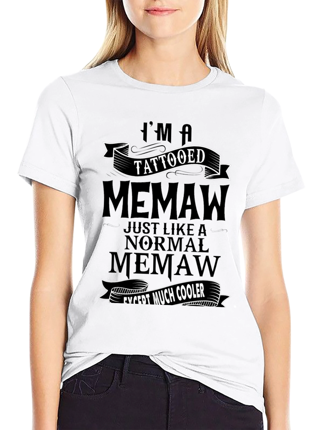Tattooed Memaw Graphic Tee - Cool Grandma Shirt