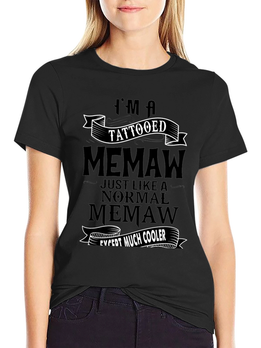 Tattooed Memaw Graphic Tee - Cool Grandma Shirt