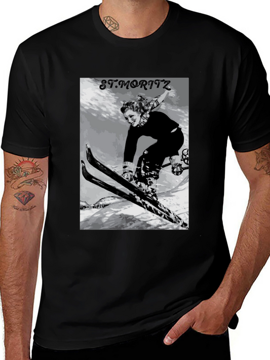 Vintage St. Moritz Skiing Graphic Tee