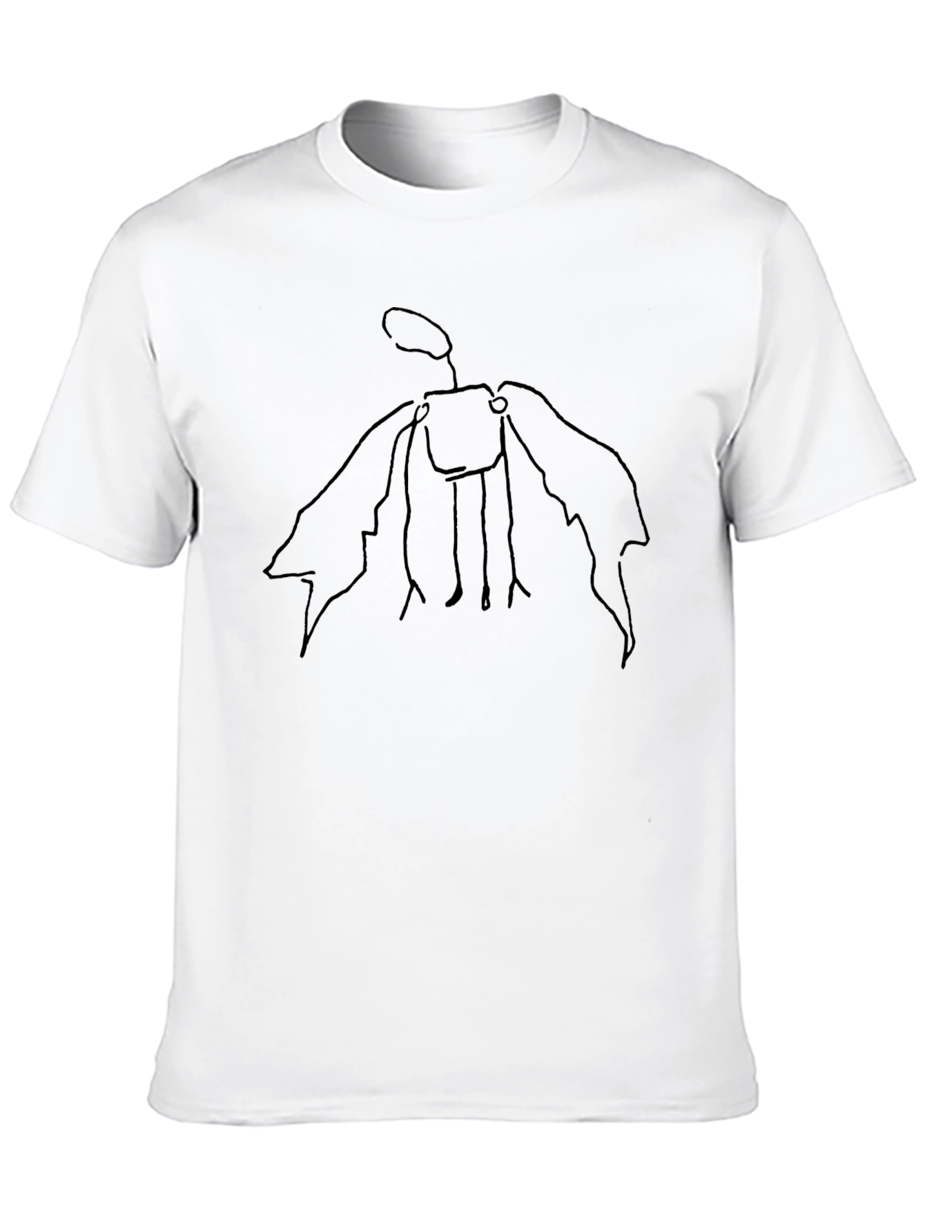 Unique Line Art Moth Graphic Tee - Black