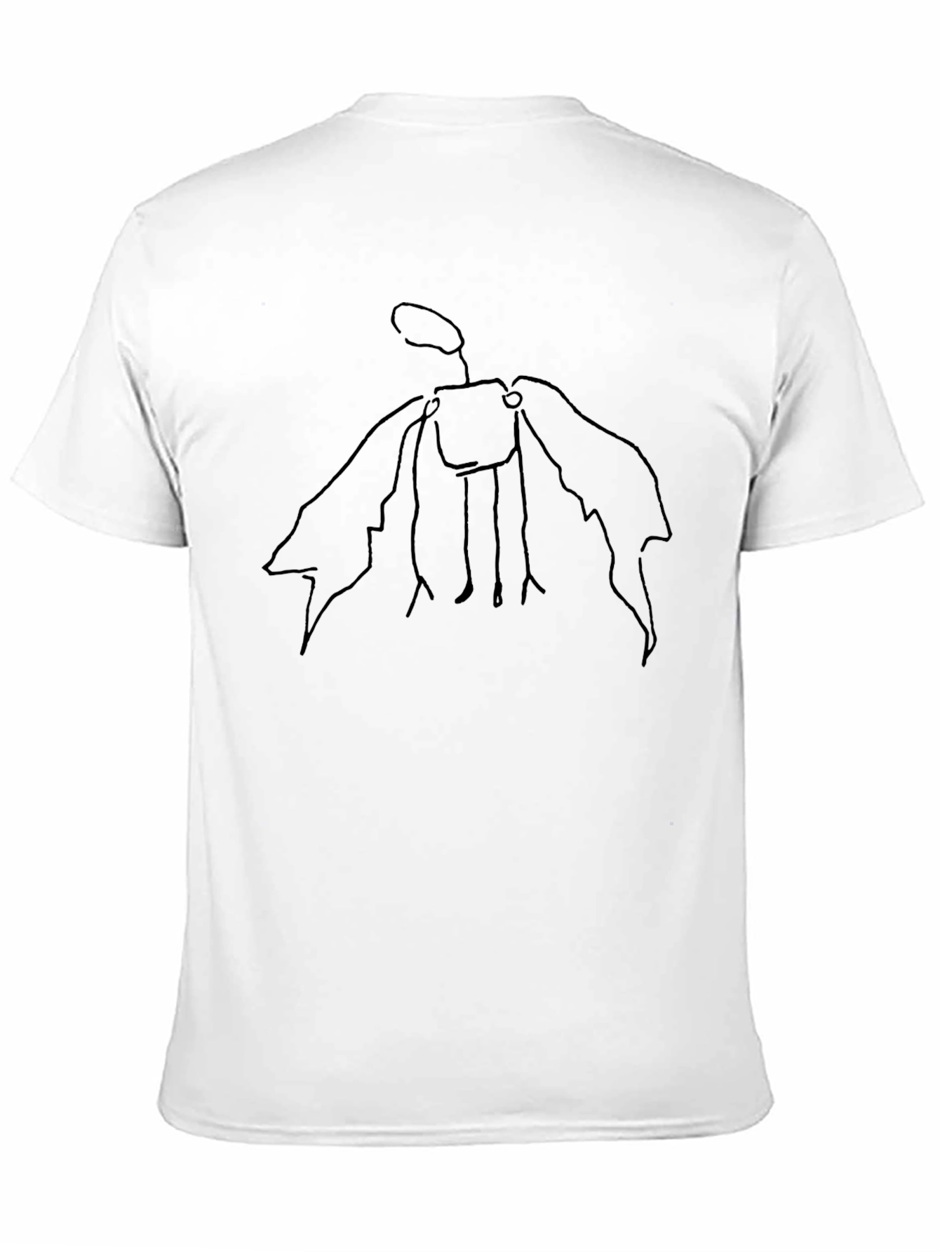 Unique Line Art Moth Graphic Tee - Black
