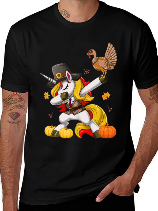 Thanksgiving Unicorn Dabbing T-Shirt