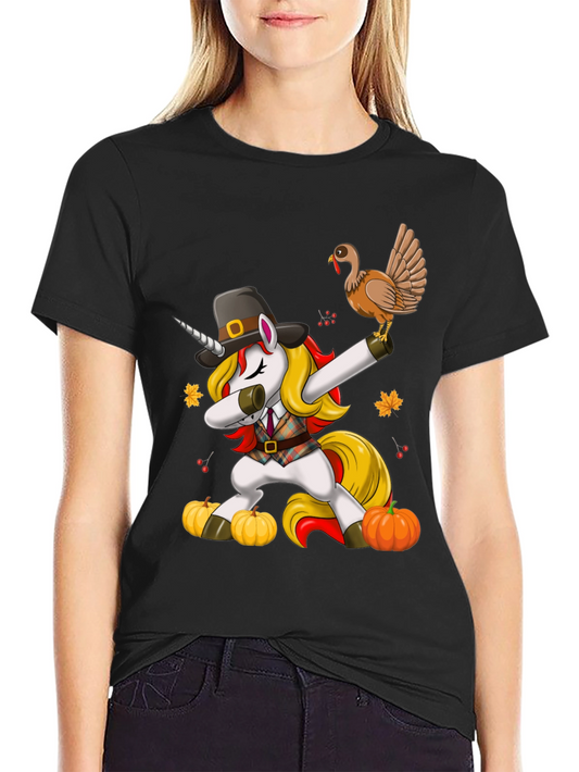 Thanksgiving Unicorn Dabbing T-Shirt