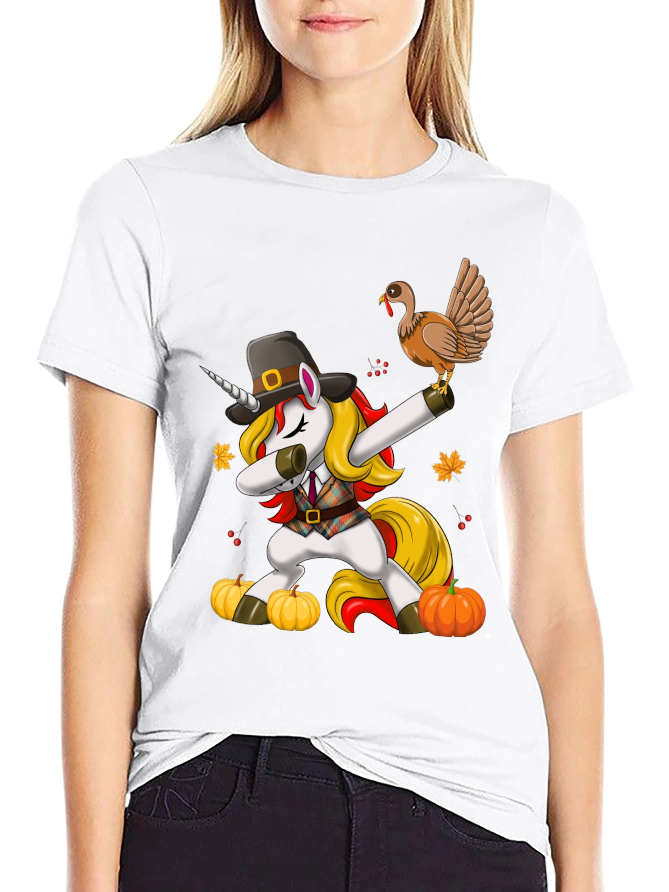 Thanksgiving Unicorn Dabbing T-Shirt