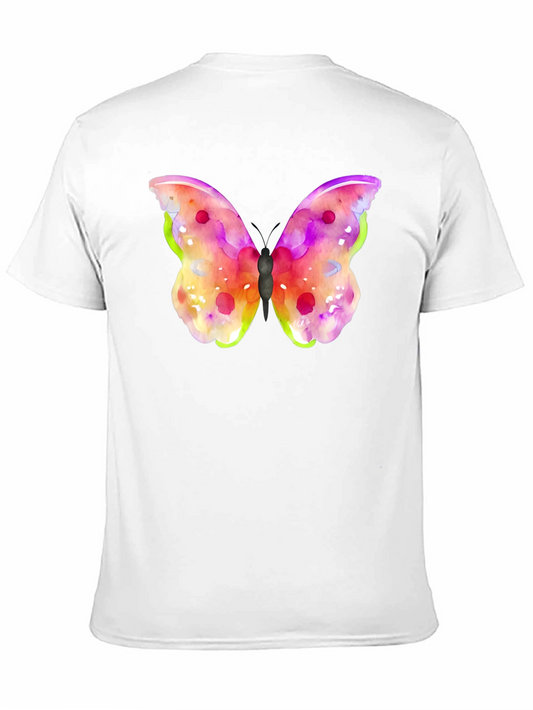 Watercolor Butterfly Graphic Black T-Shirt