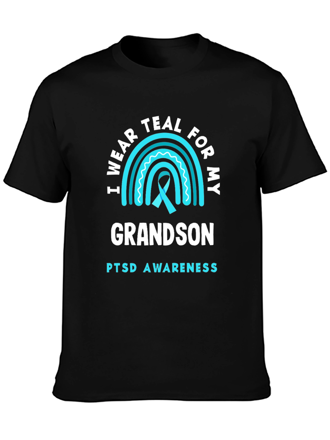 Teal PTSD Awareness Grandson T-Shirt