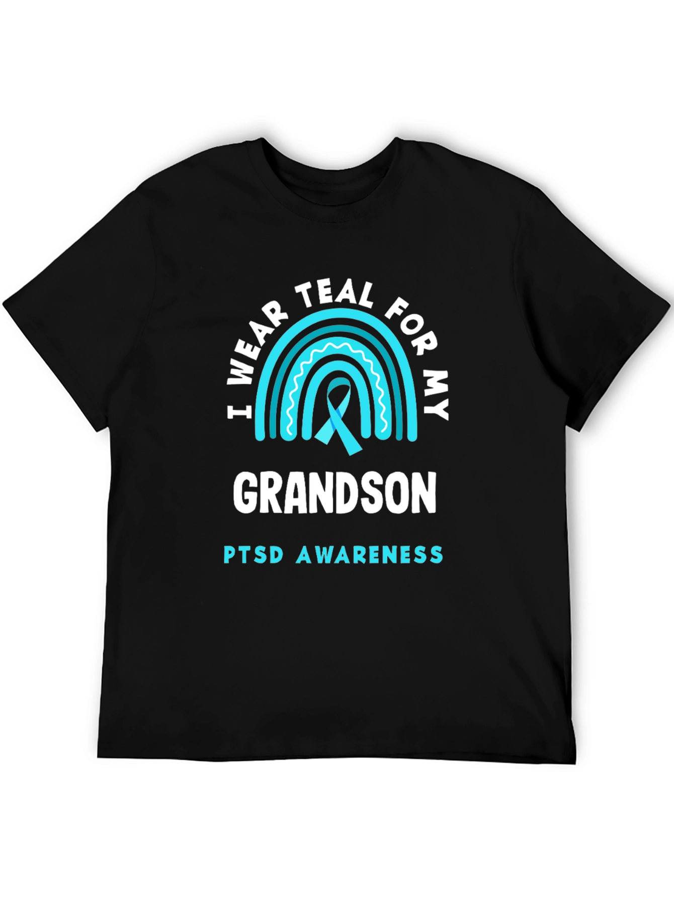 Teal PTSD Awareness Grandson T-Shirt