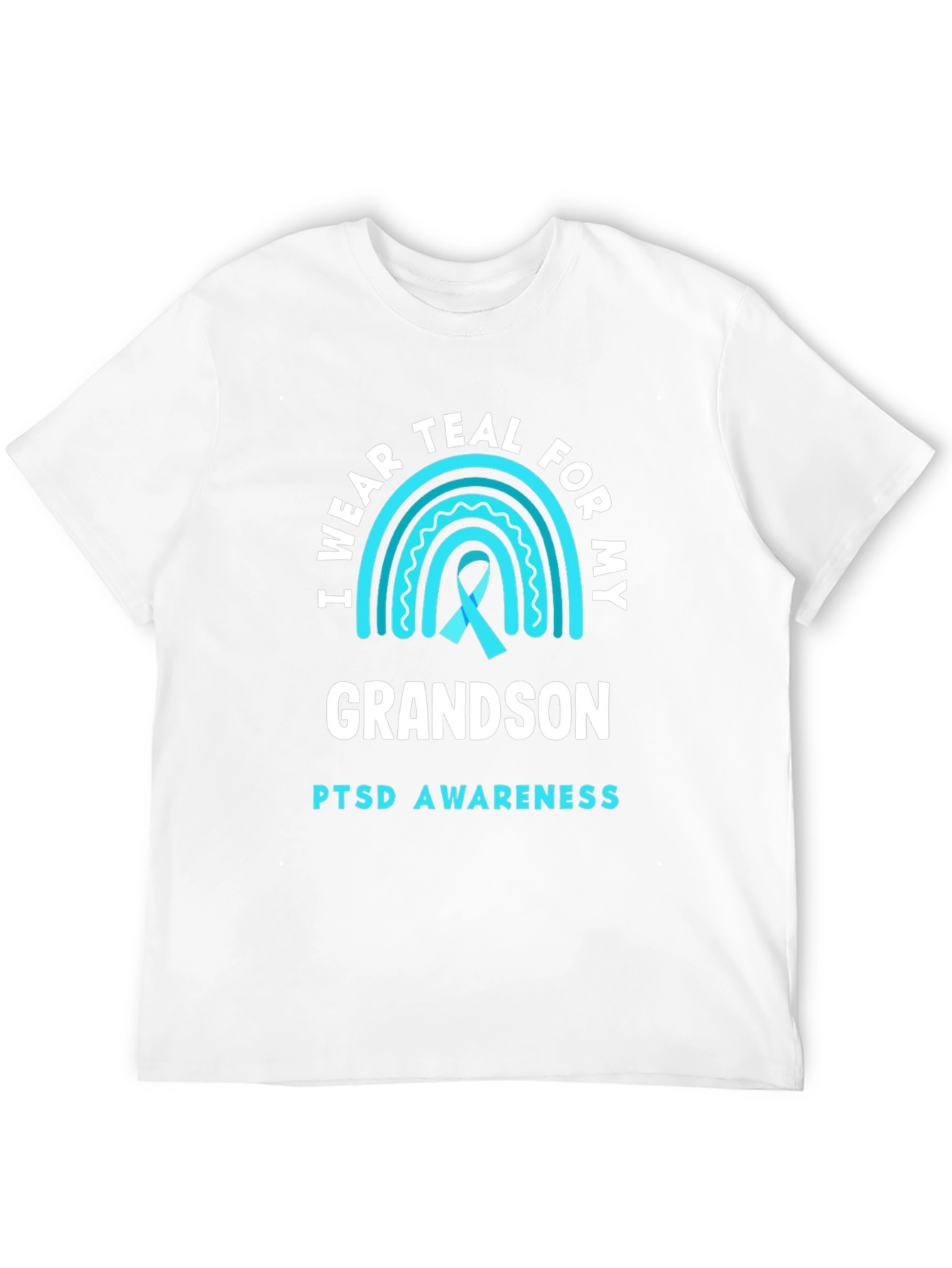 Teal PTSD Awareness Grandson T-Shirt