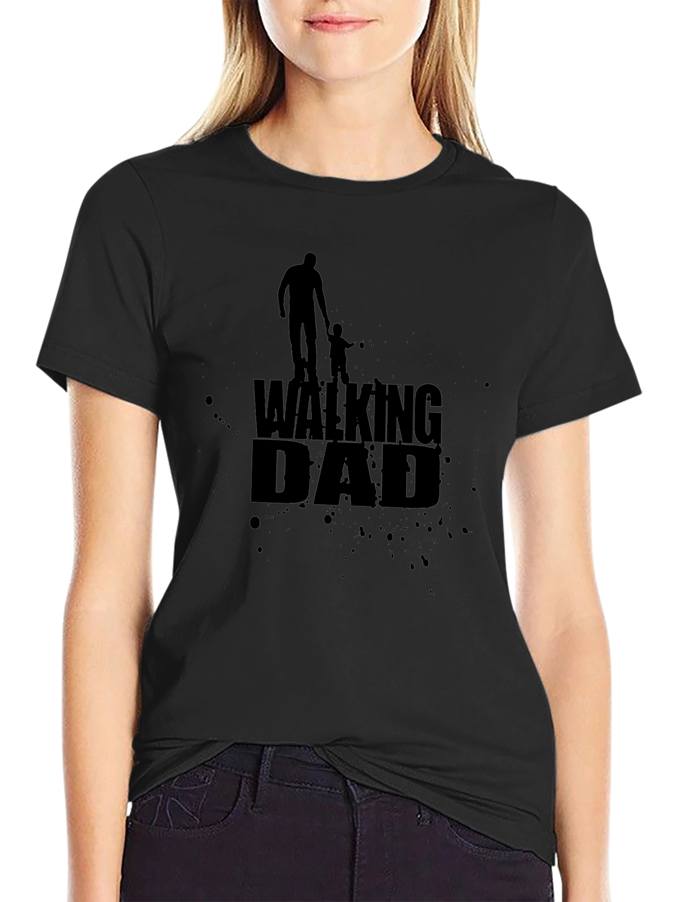 Walking Dad Black Graphic Tee - Fathers Day