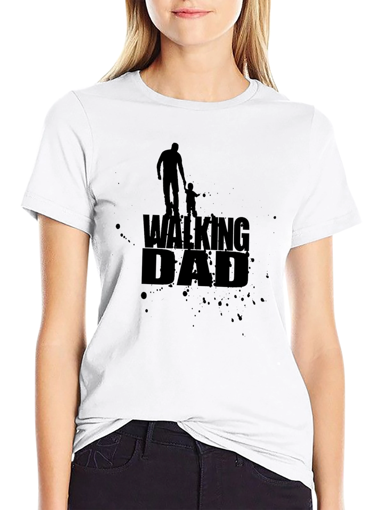 Walking Dad Black Graphic Tee - Fathers Day