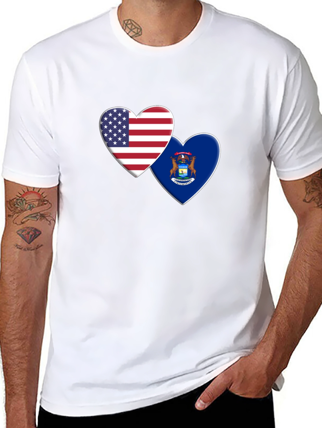 USA Michigan Heart T-Shirt