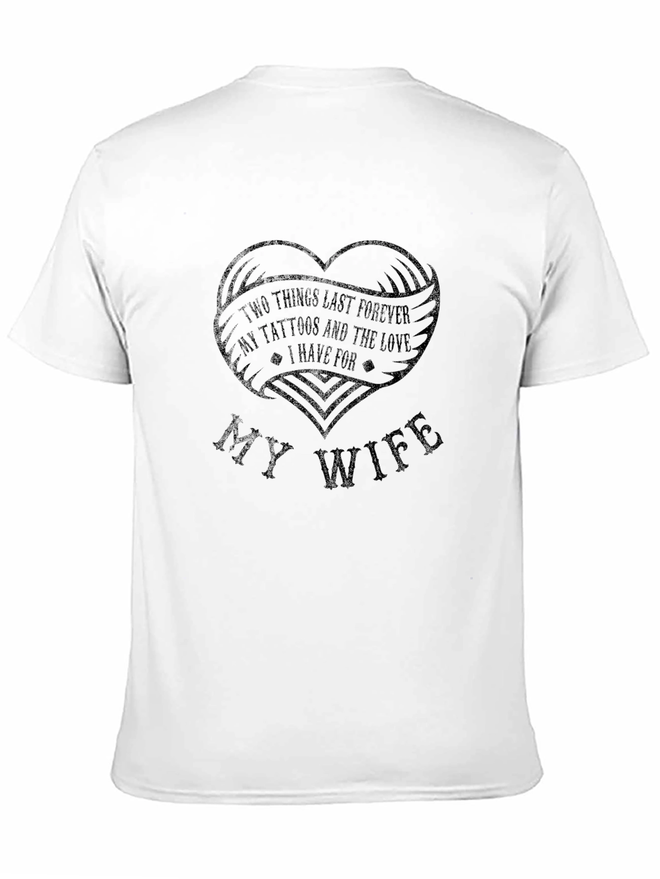 Tattooed Husband My Wife Love Tee - Black