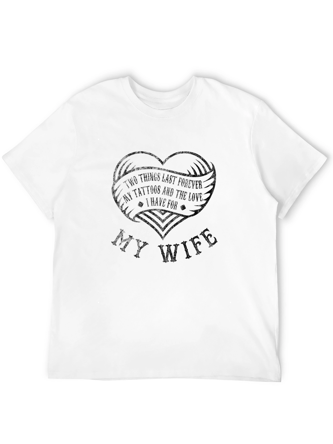 Tattooed Husband My Wife Love Tee - Black
