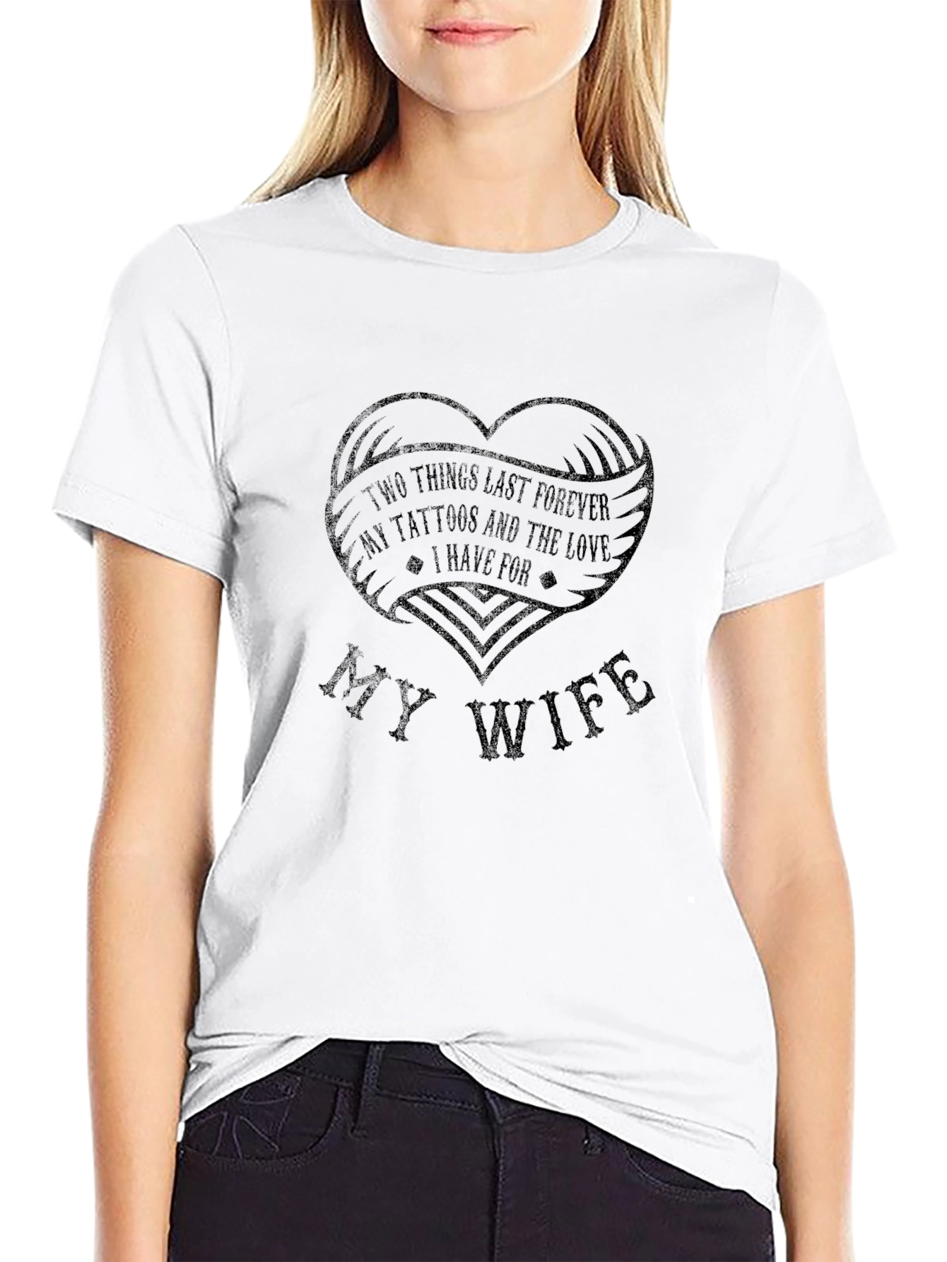 Tattooed Husband My Wife Love Tee - Black