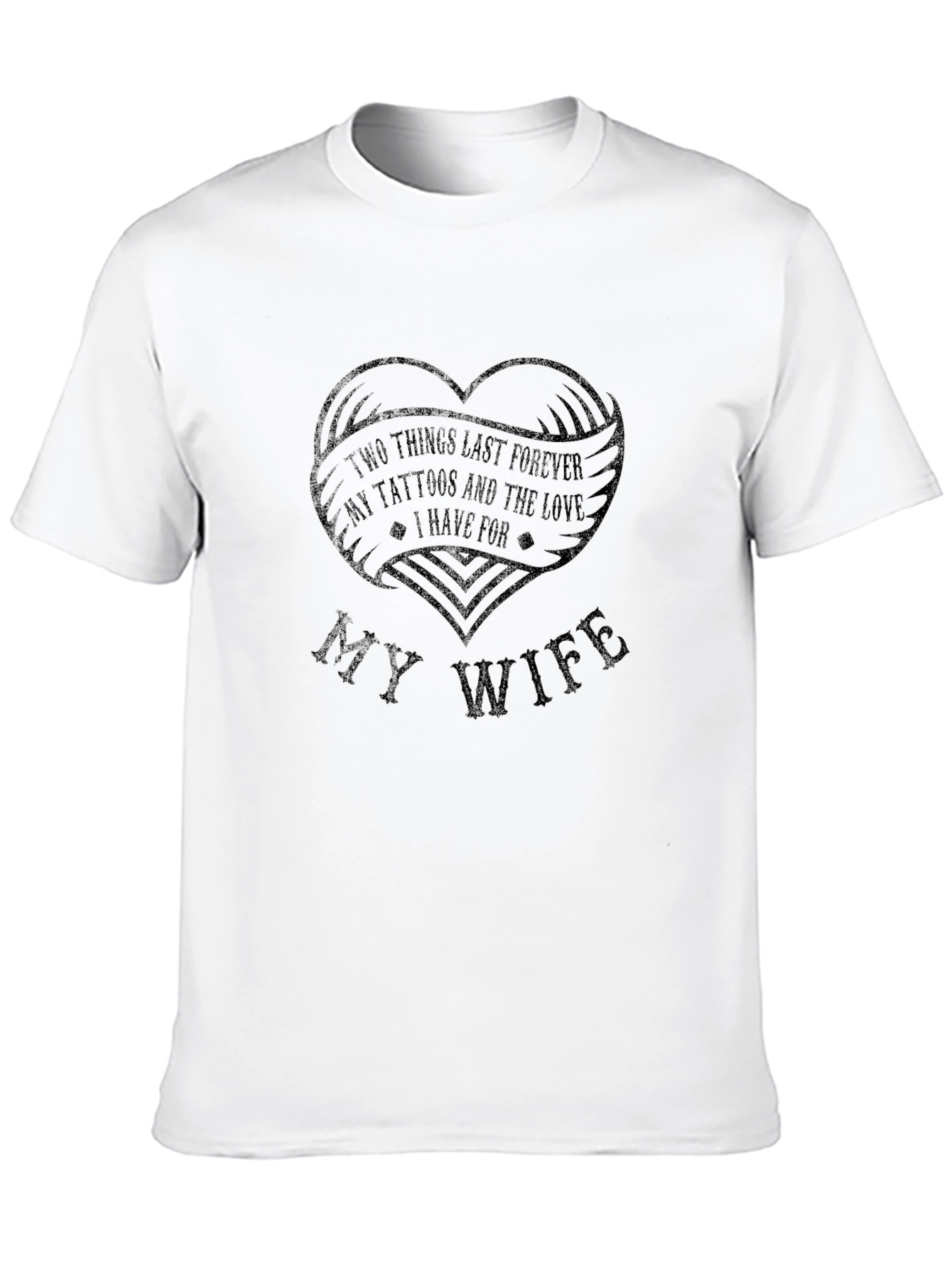 Tattooed Husband My Wife Love Tee - Black