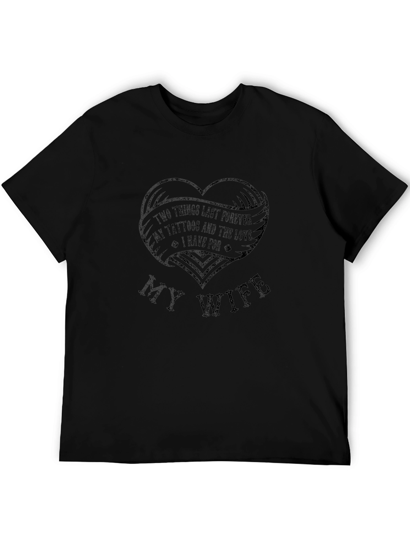 Tattooed Husband My Wife Love Tee - Black