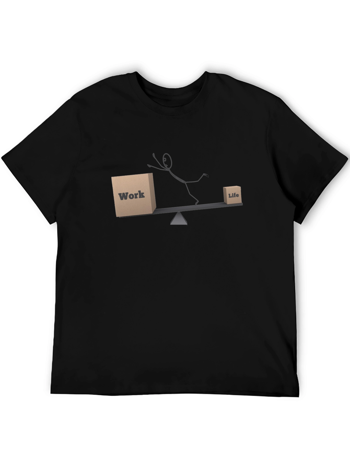 Work Life Balance Graphic T-Shirt - Black
