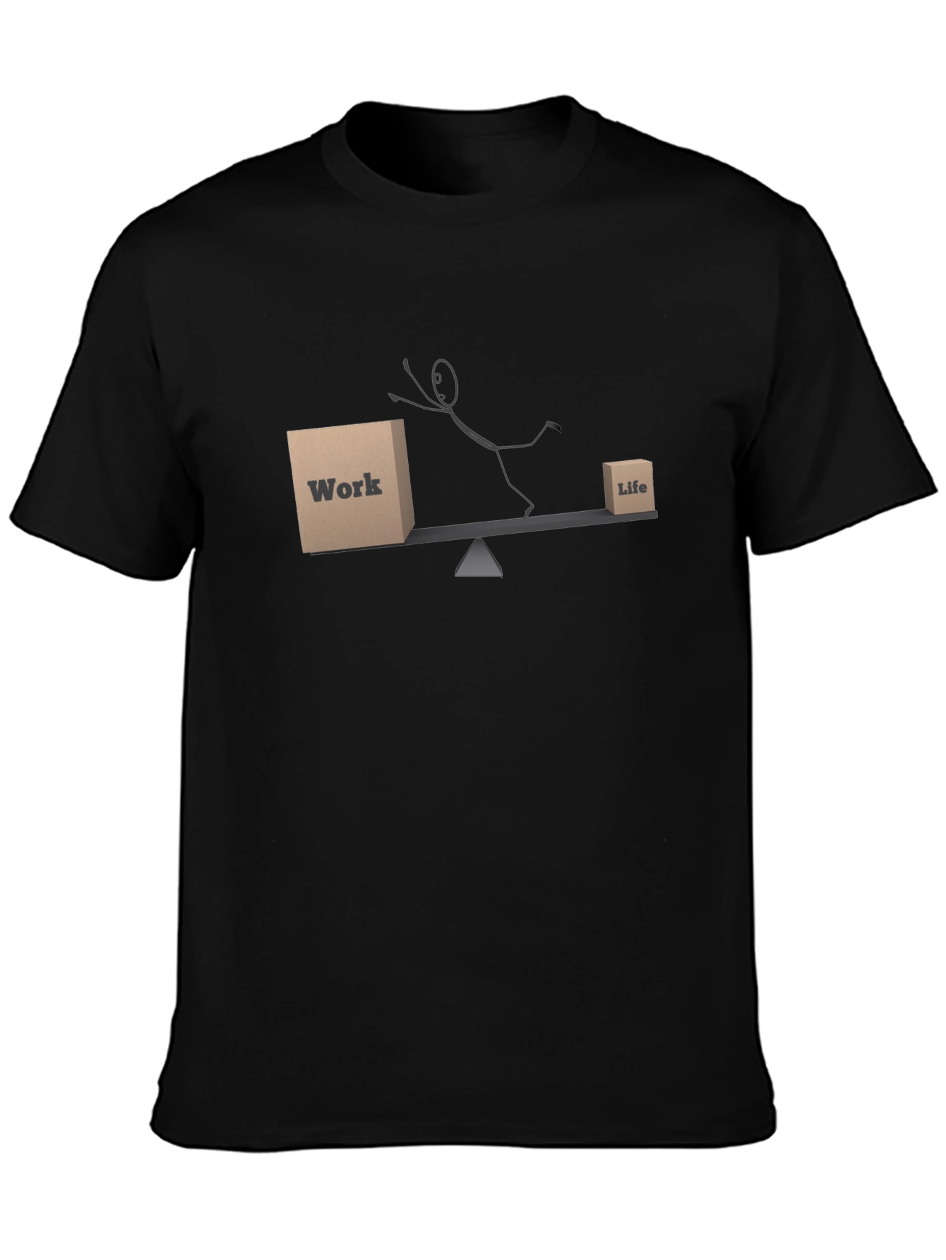 Work Life Balance Graphic T-Shirt - Black