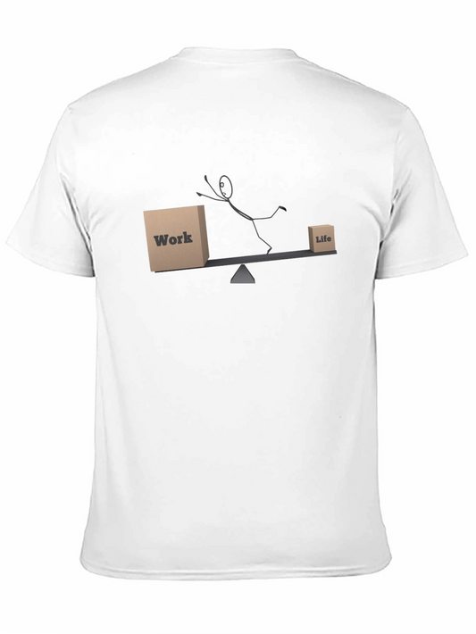 Work Life Balance Graphic T-Shirt - Black