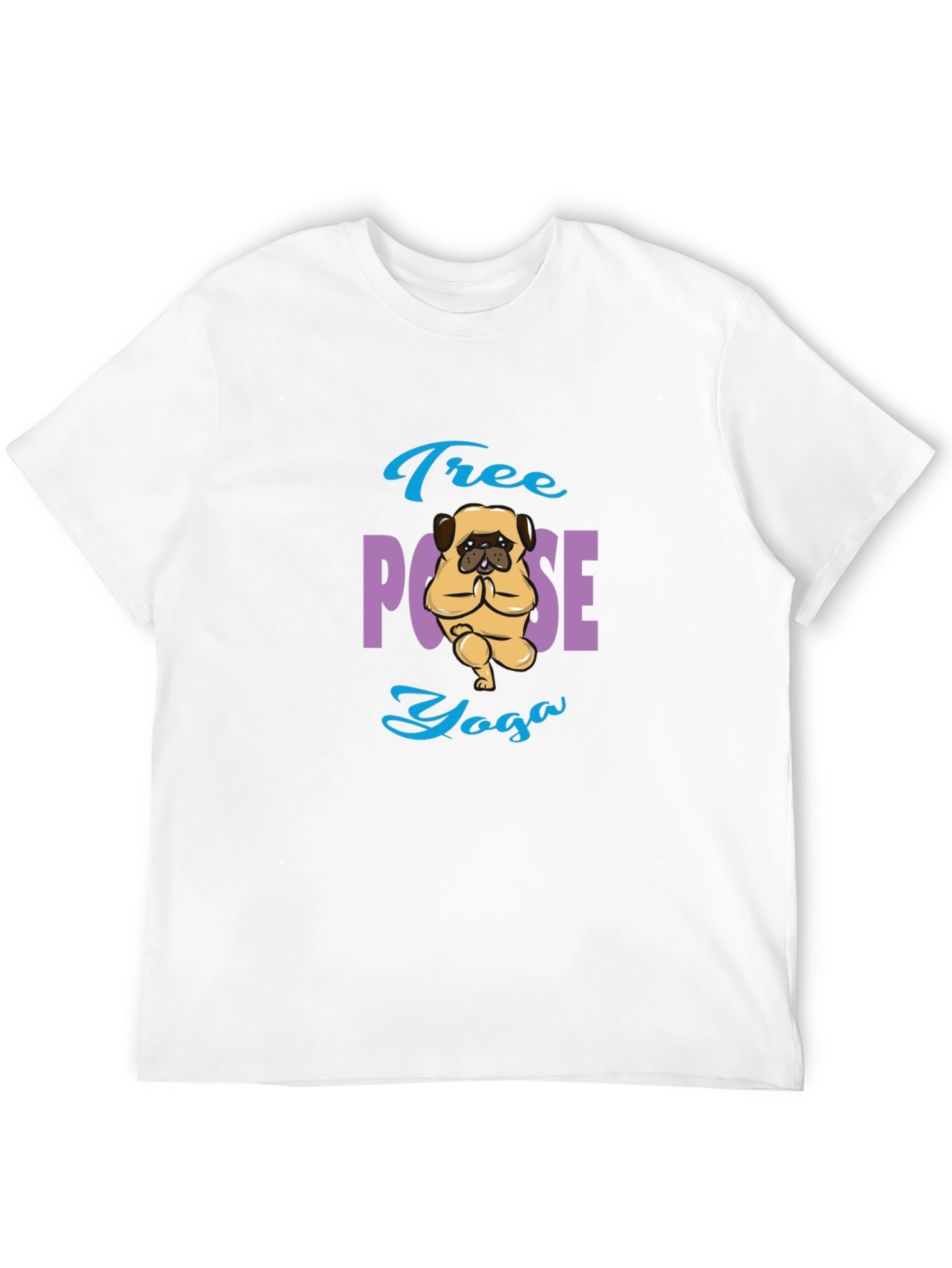 Tree Pose Yoga Pug Graphic Tee