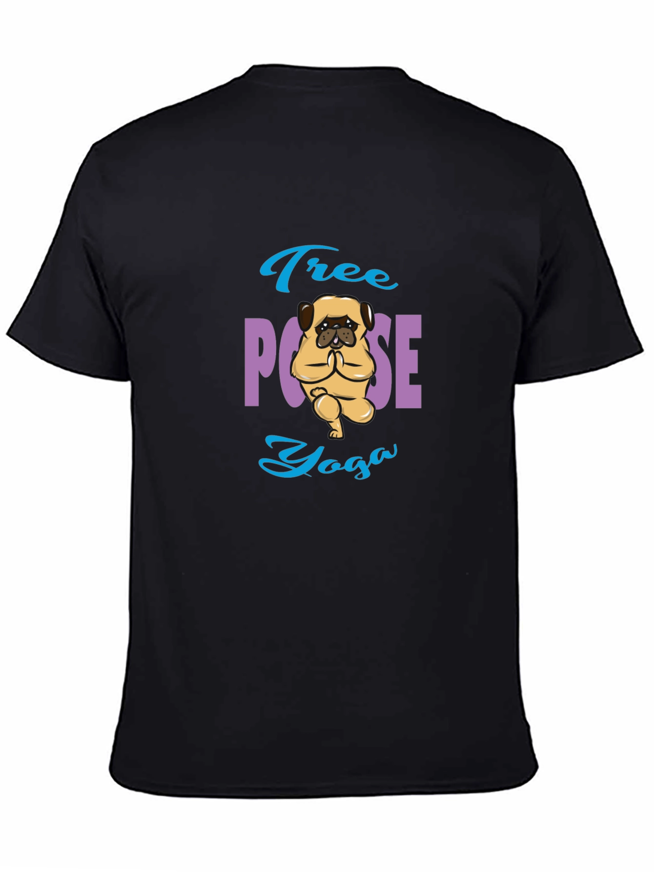 Tree Pose Yoga Pug Graphic Tee