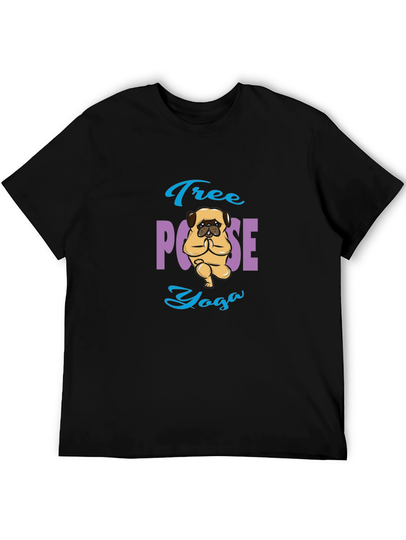 Tree Pose Yoga Pug Graphic Tee