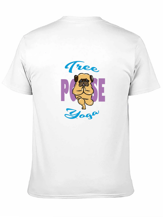 Tree Pose Yoga Pug Graphic Tee