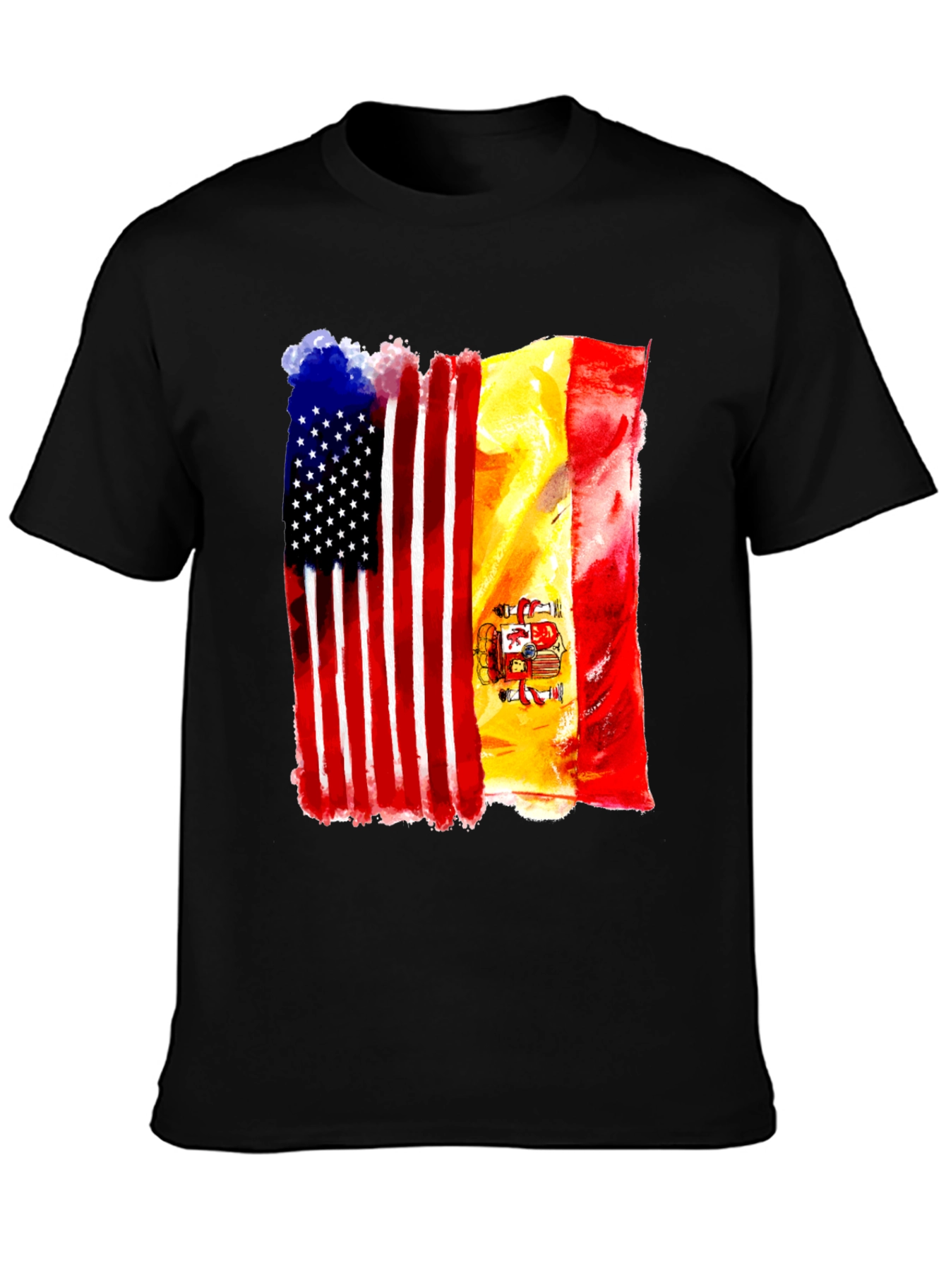 USA & Spain Flag T-Shirt