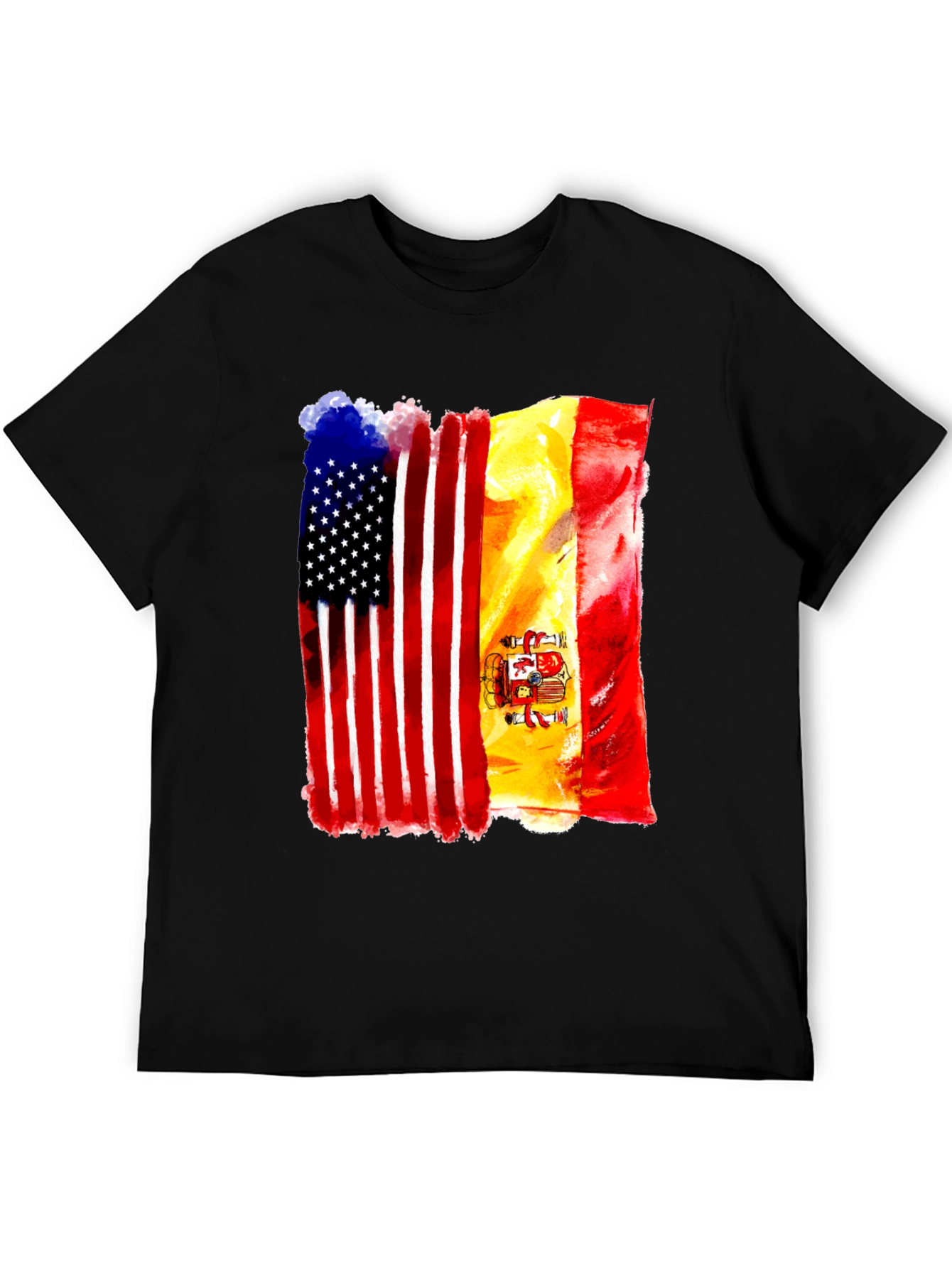 USA & Spain Flag T-Shirt