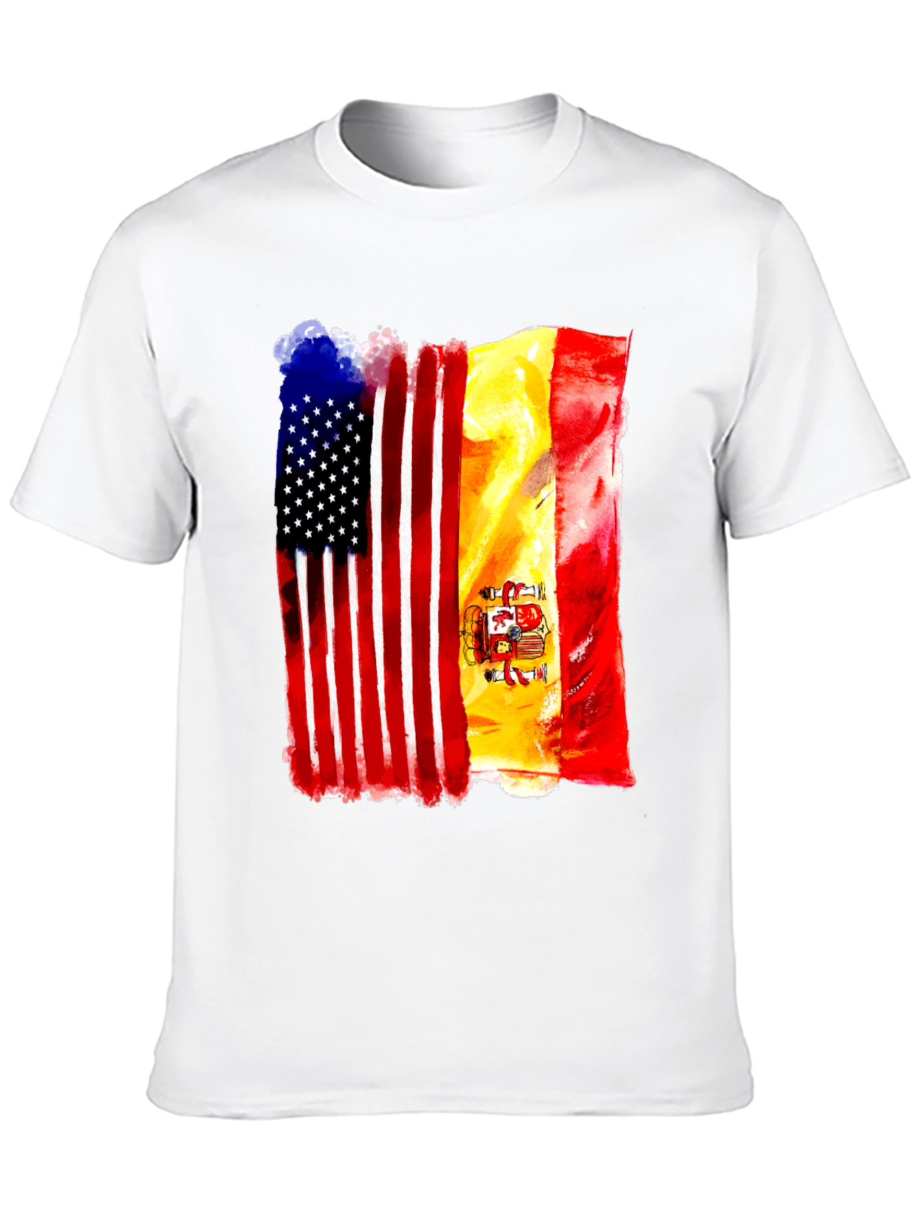 USA & Spain Flag T-Shirt