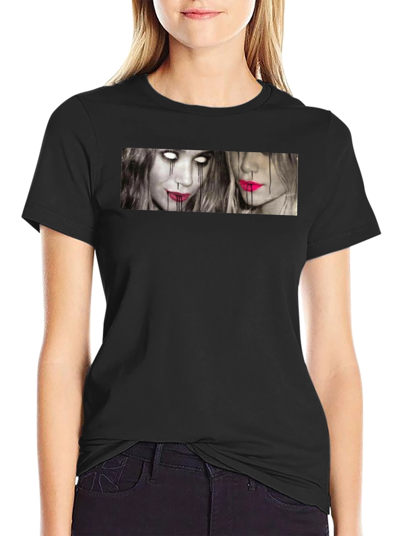 Unique Graphic Print T-Shirt - Edgy Style