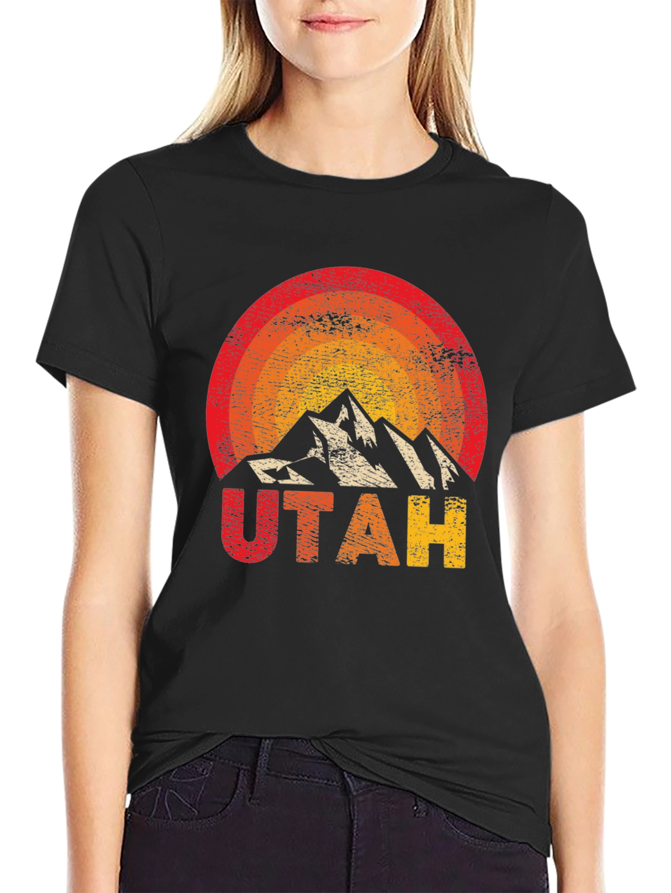 Utah Mountain Graphic Tee - Retro Style T-Shirt