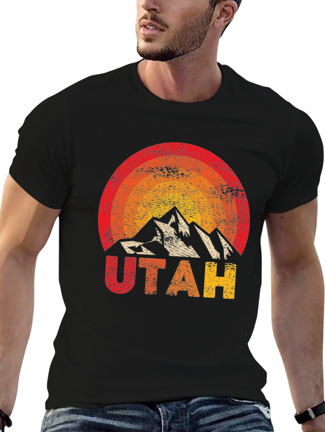 Utah Mountain Graphic Tee - Retro Style T-Shirt