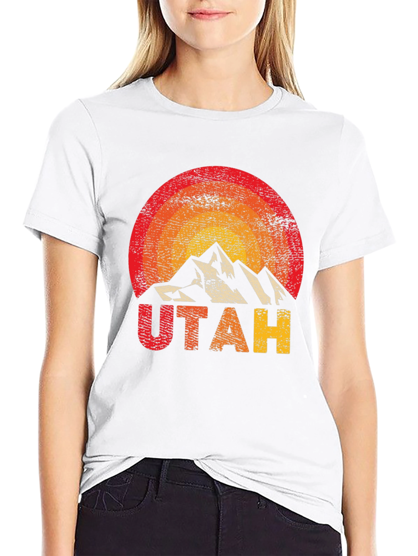 Utah Mountain Graphic Tee - Retro Style T-Shirt