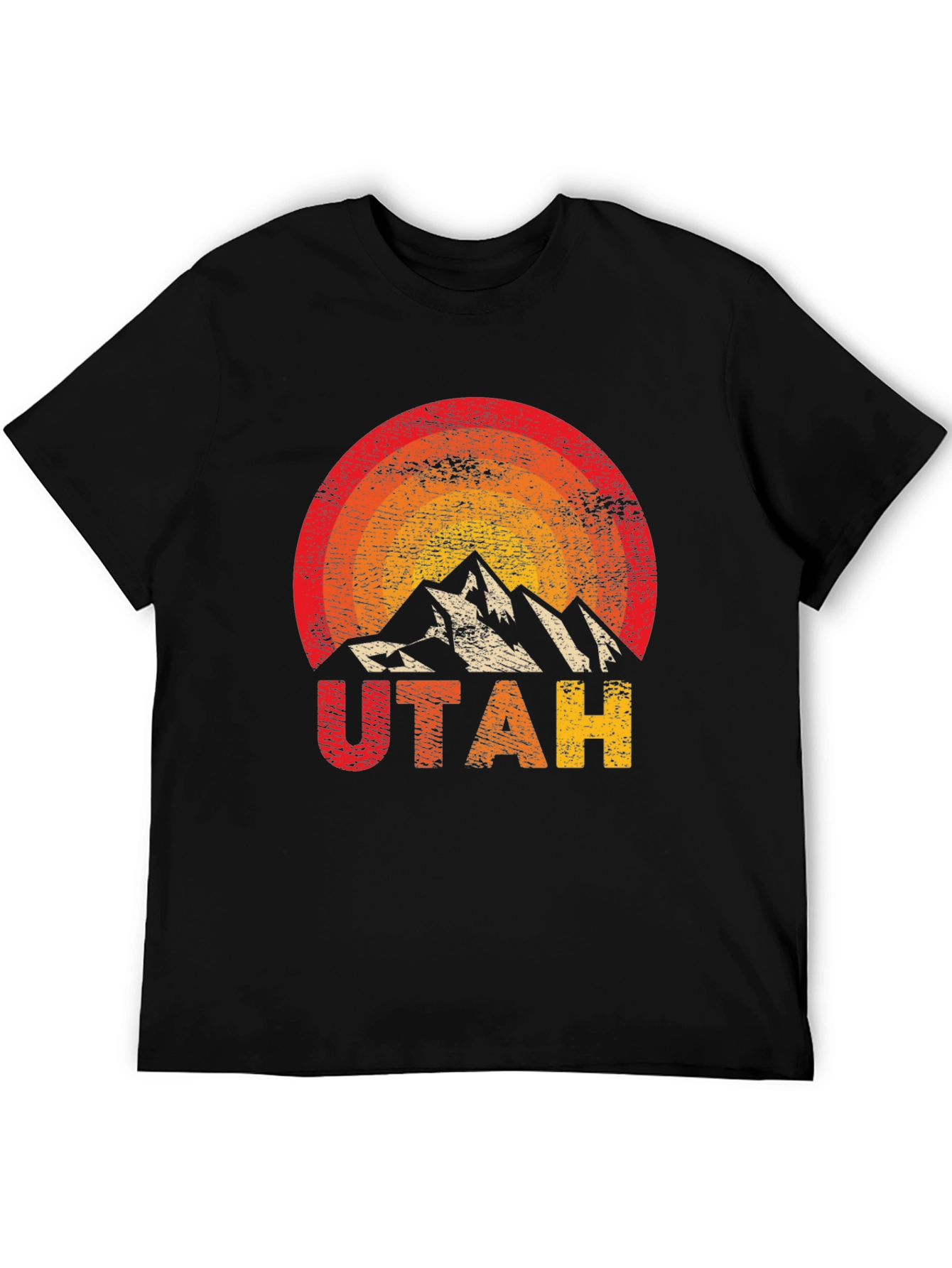 Utah Mountain Graphic Tee - Retro Style T-Shirt