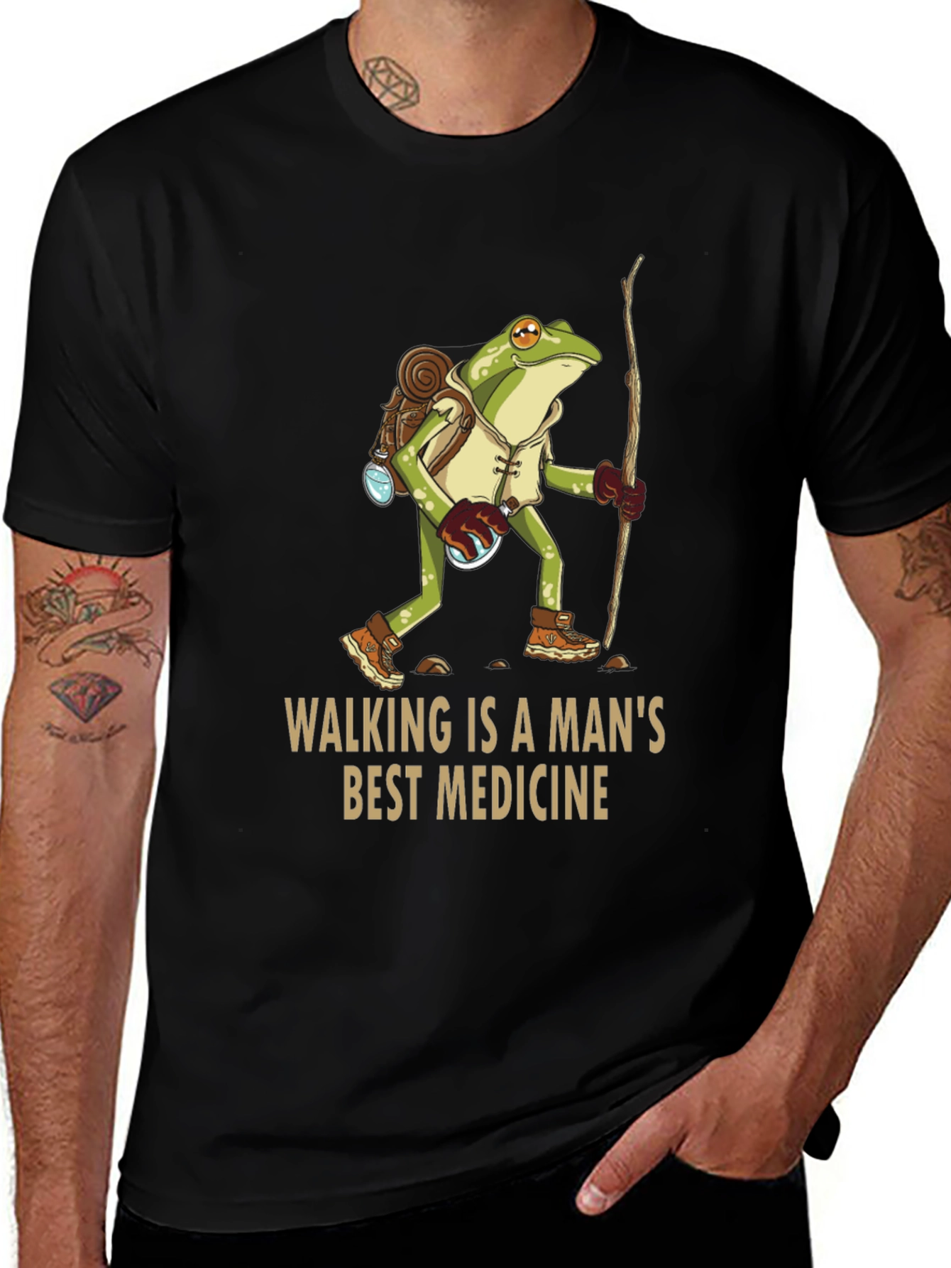 Walking Frog T-Shirt - A Mans Best Medicine