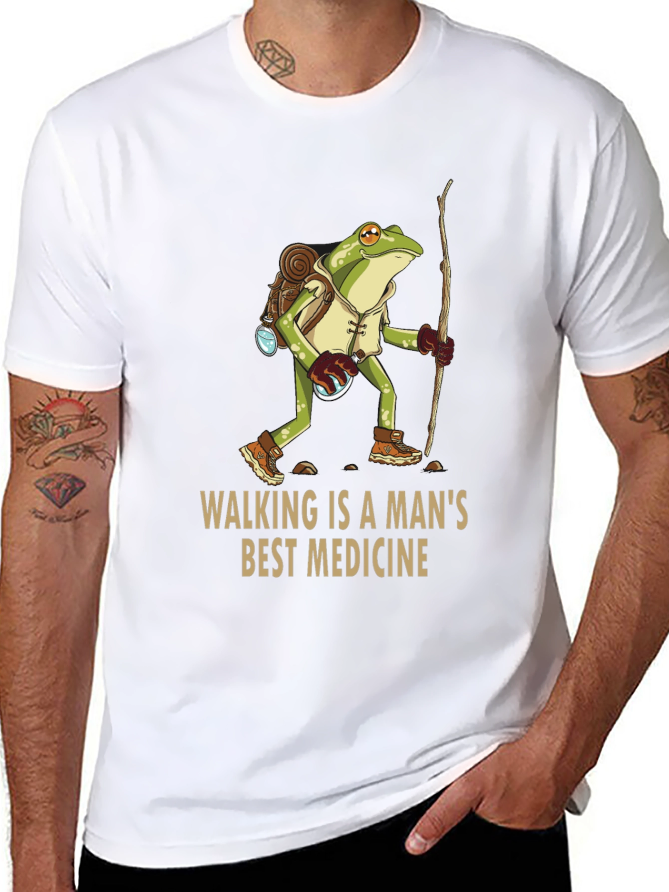 Walking Frog T-Shirt - A Mans Best Medicine