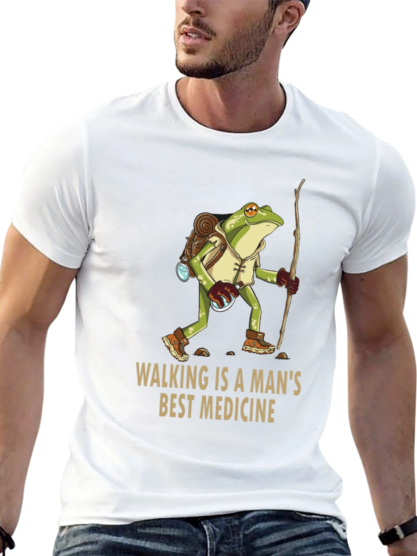 Walking Frog T-Shirt - A Mans Best Medicine