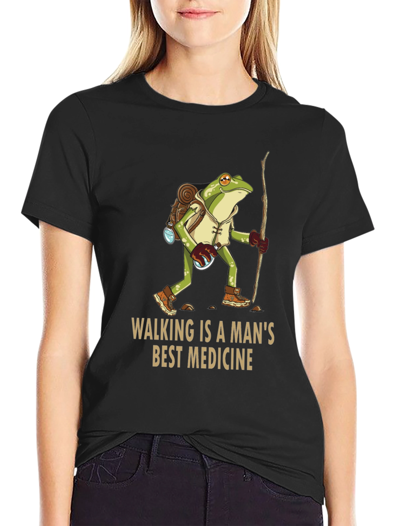 Walking Frog T-Shirt - A Mans Best Medicine