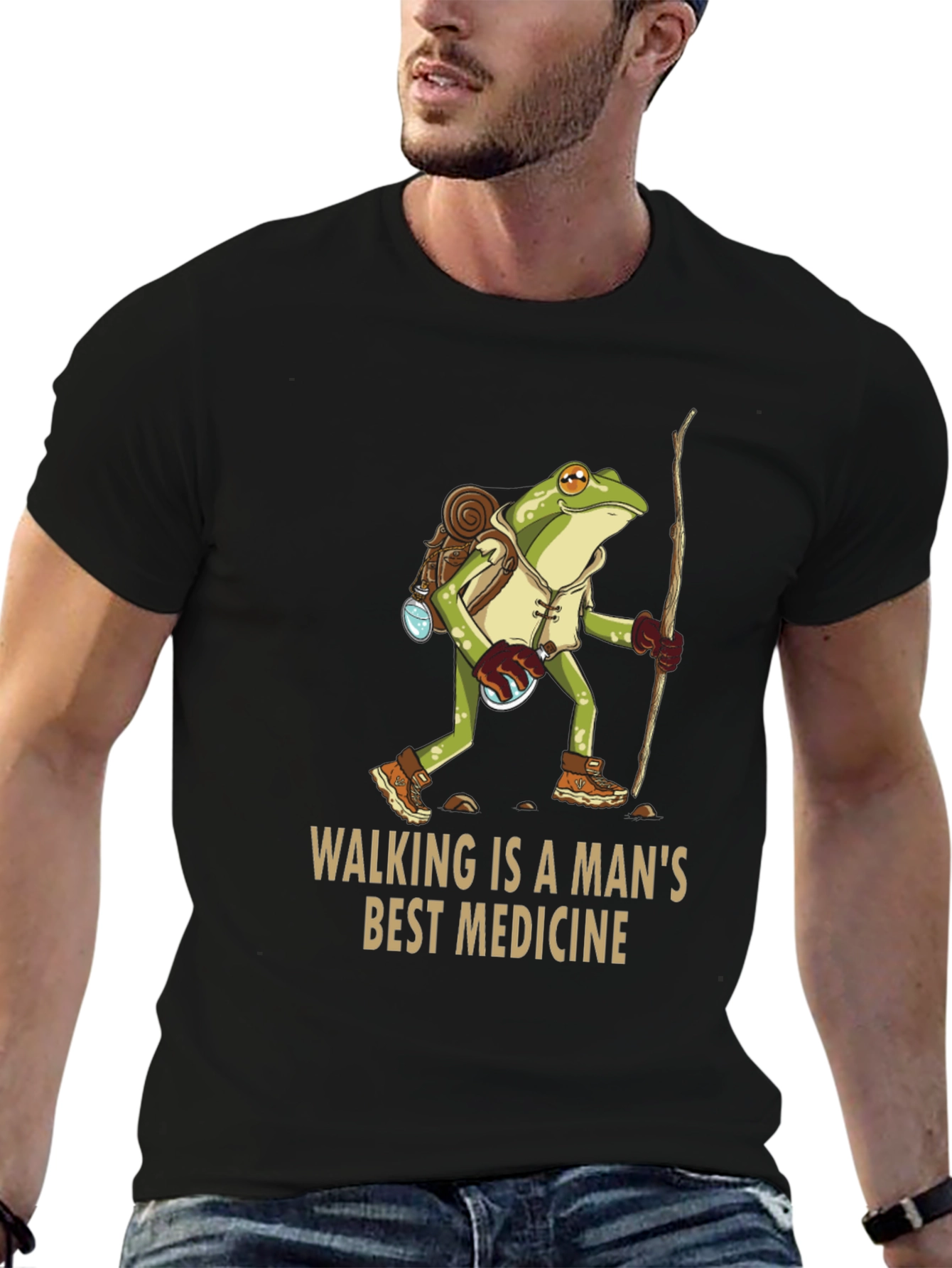 Walking Frog T-Shirt - A Mans Best Medicine