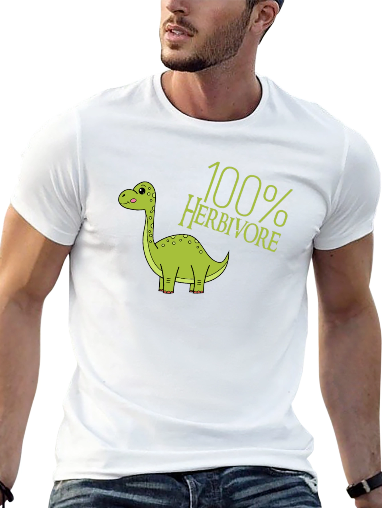 100% Herbivore Dinosaur Black T-Shirt