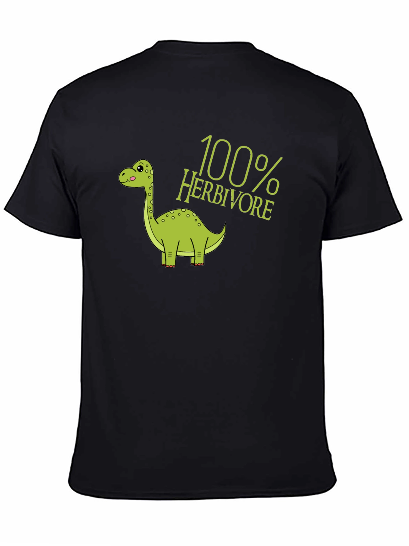 100% Herbivore Dinosaur Black T-Shirt